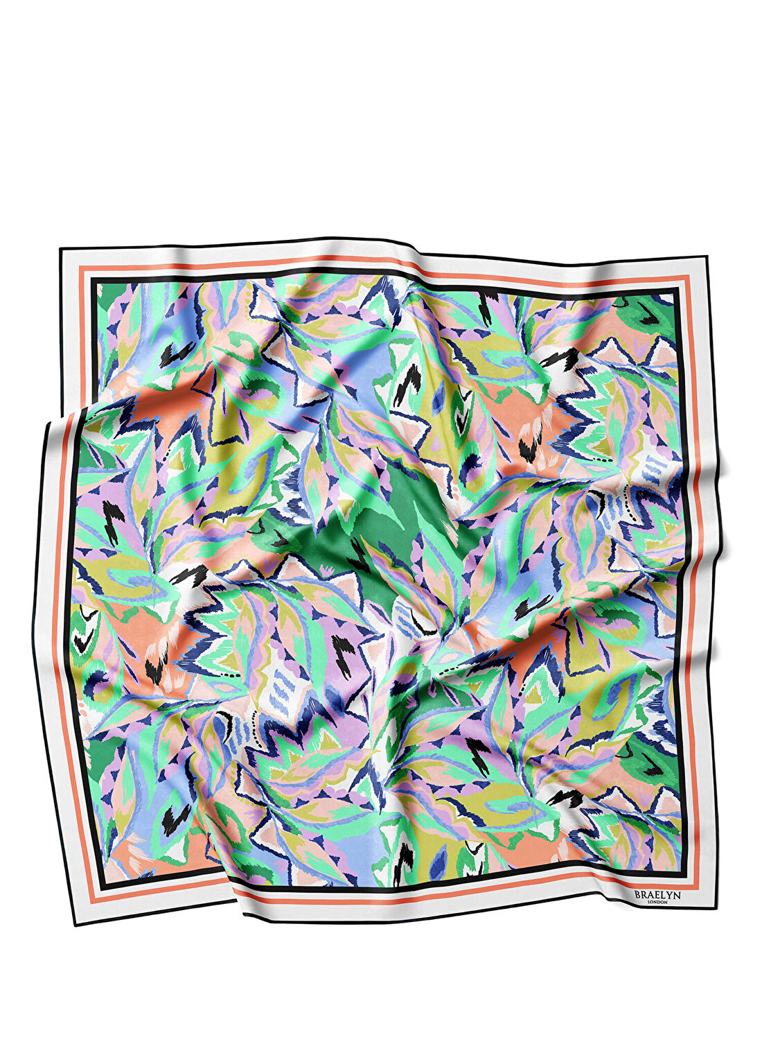 Braelyn London Pastel Serenade Twill Desenli İpek Kadın Eşarp