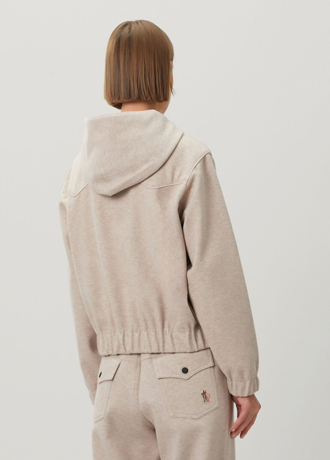 Moncler Grenoble Bej Kapüşonlu Sweatshirt görsel 4