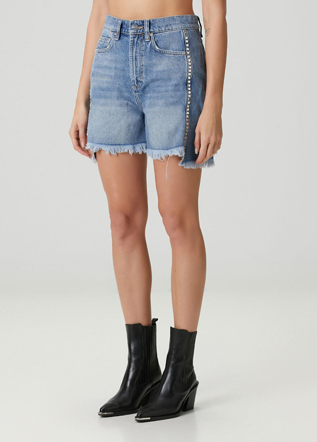 AllSaints Frankie Mavi Denim Şort görsel 3
