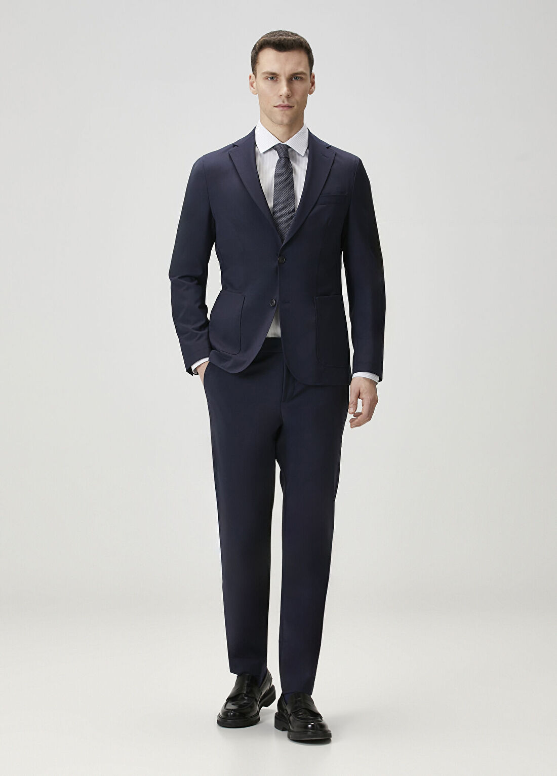 Boss Slim Fit Lacivert Yün Pantolon
