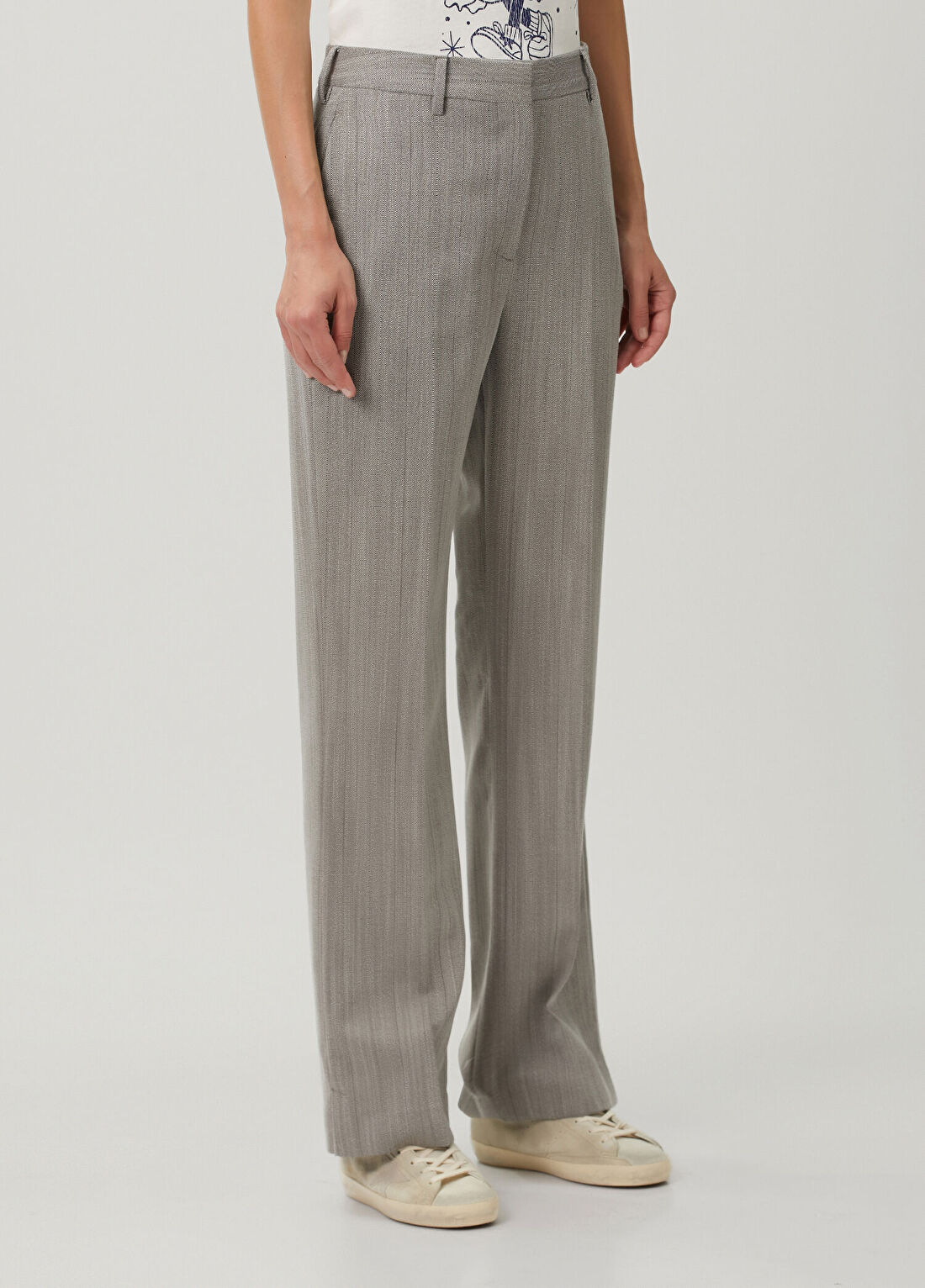 Golden Goose Gri Yün Pantolon görsel 2