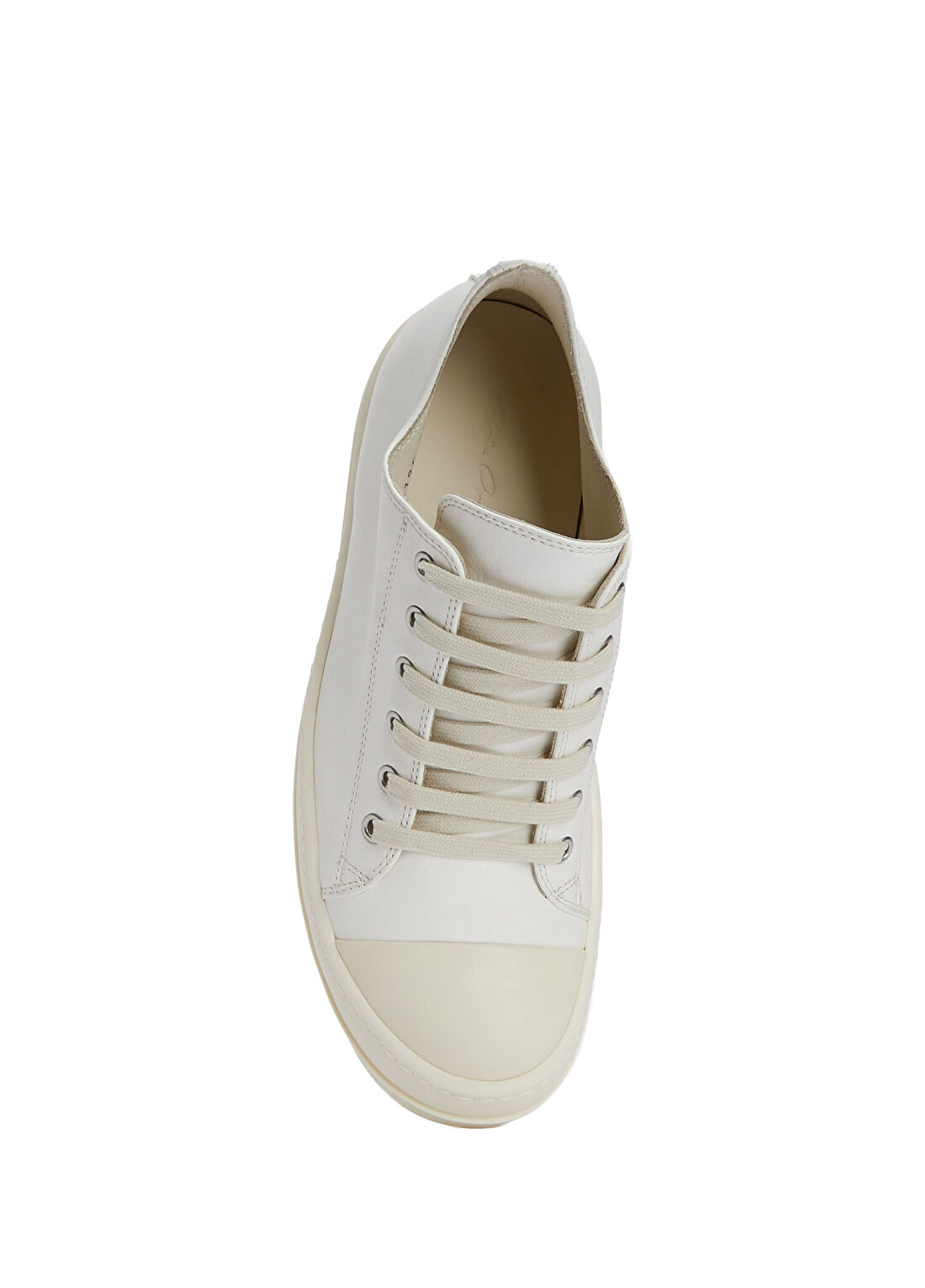 Rick Owens Low Beyaz Kadın Deri Sneaker. görsel 4