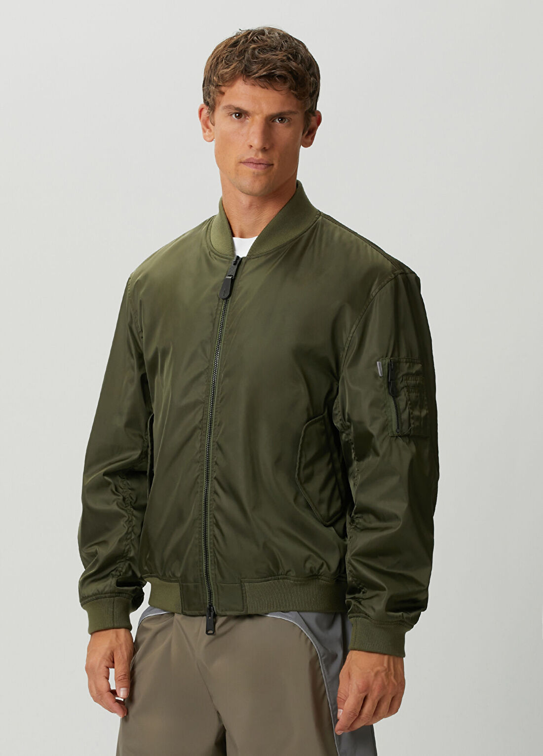 Balenciaga Haki Bomber Classic Oversized Mont görsel 3