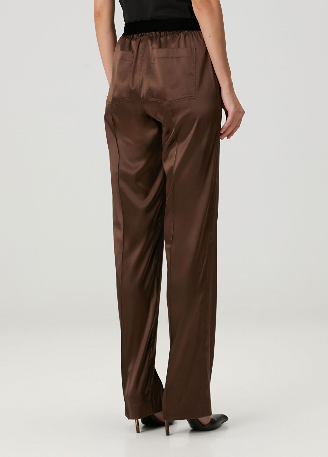 Tom Ford Kahverengi İpek Saten Pijama Pantolon görsel 4