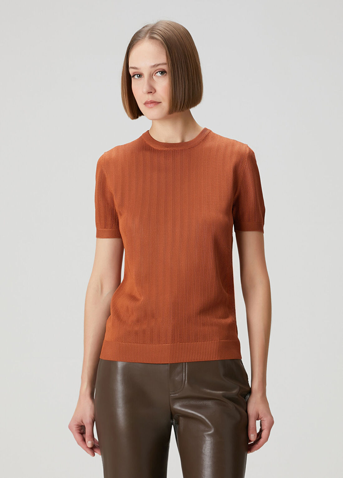 Kiton Taba İpek T-shirt