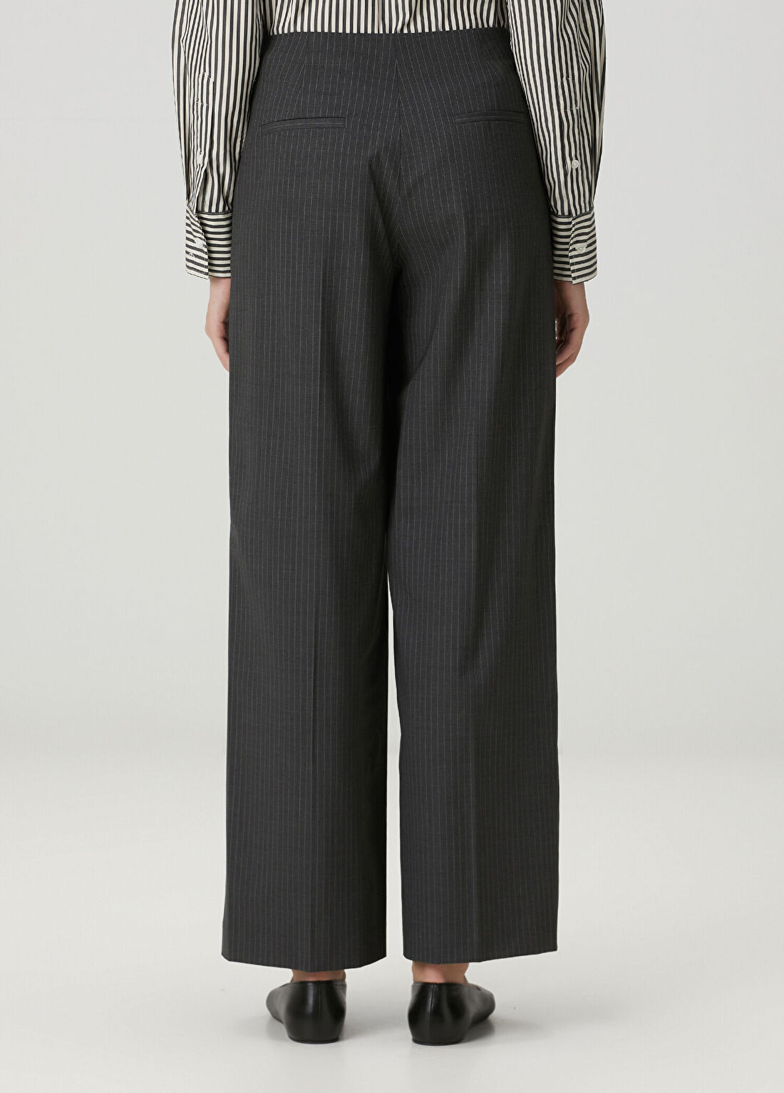 Rag&Bone Irina Gri Çizgili Pantolon görsel 4