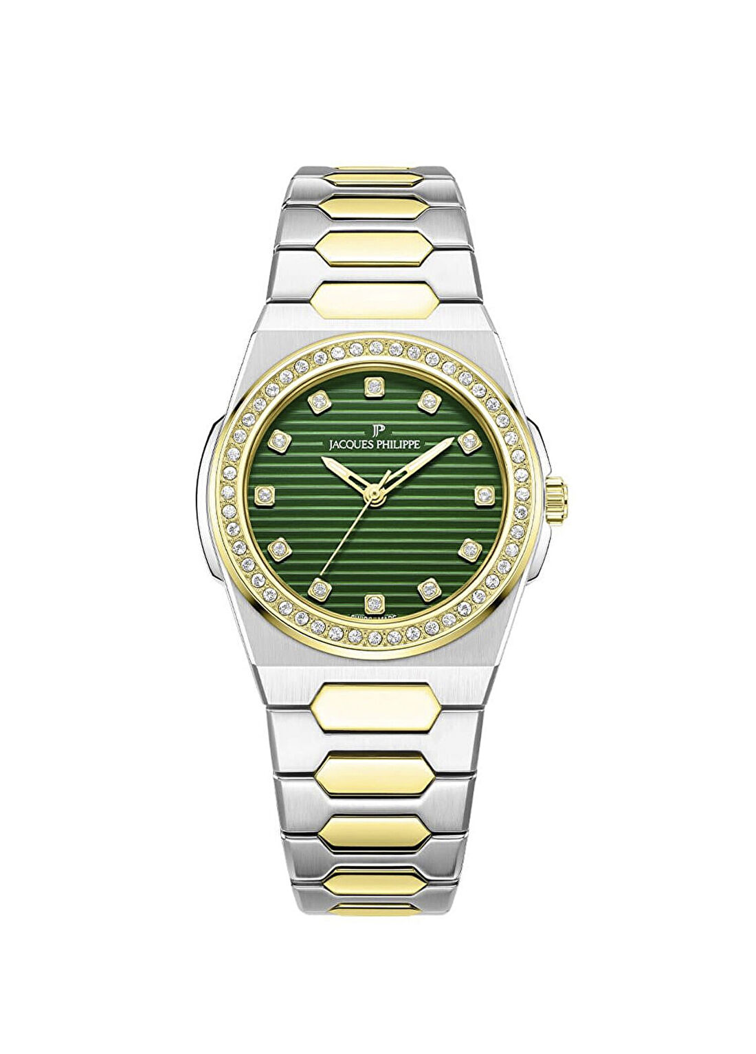 Jacques Philippe Swiss Made JPQLS7273X8 Altın Rengi Metalik Gri Çelik Kadın Kol Saati