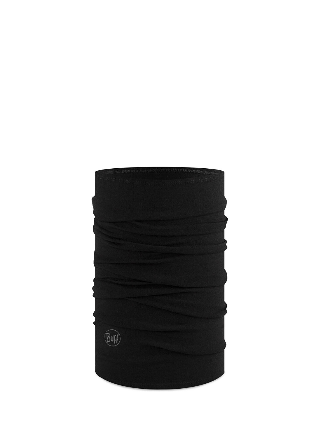 Buff Merino Midweight Solid Black Unisex Boyunluk