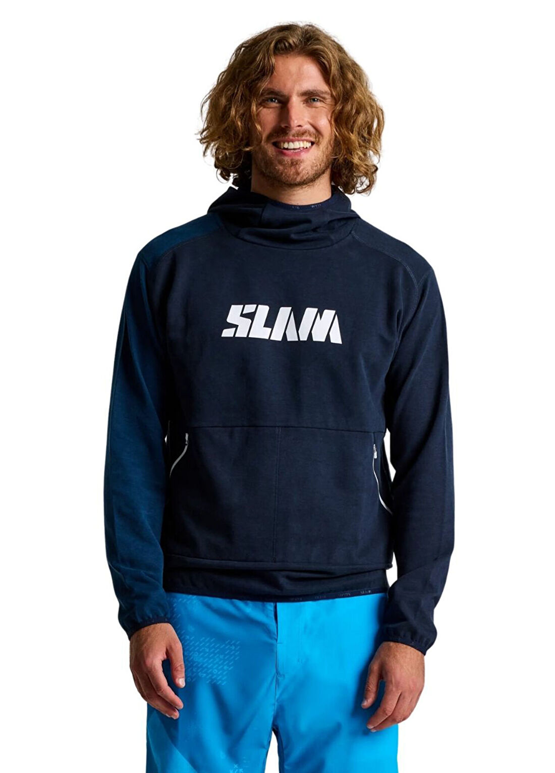 Slam Graphic Mavi Kapüşonlu Erkek Sweatshirt