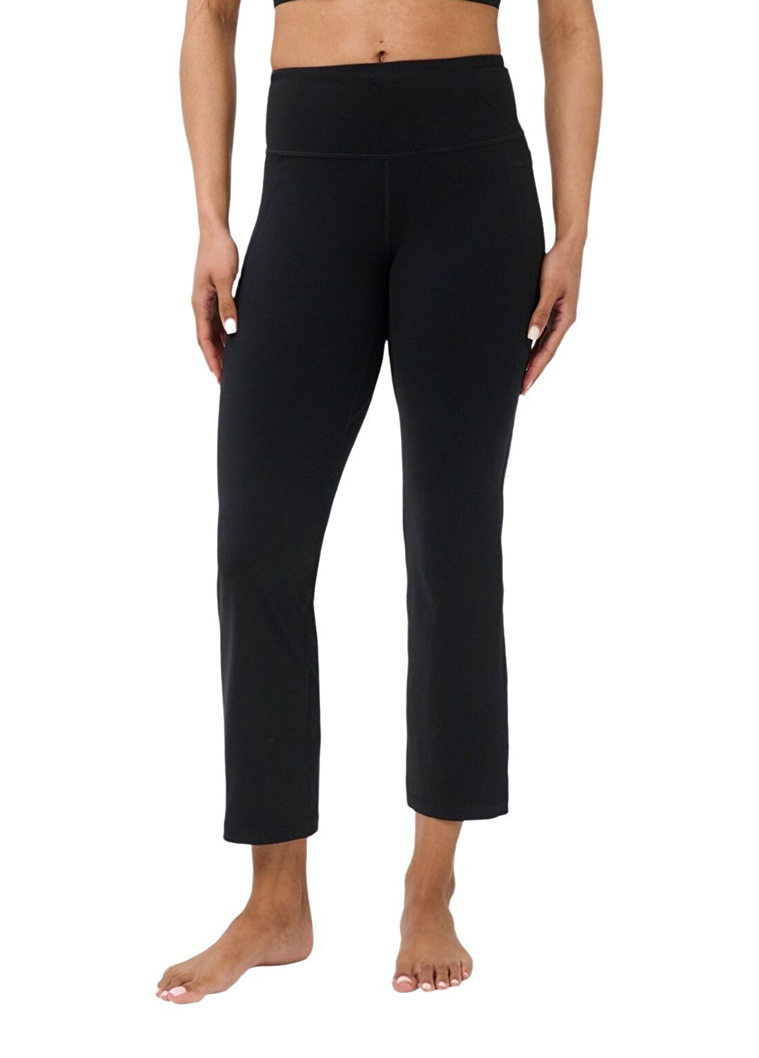 Sweaty Betty Ultimate Studio Crop Flare Tro Siyah Yüksek Bel Kadın Spor Pantolon görsel 2