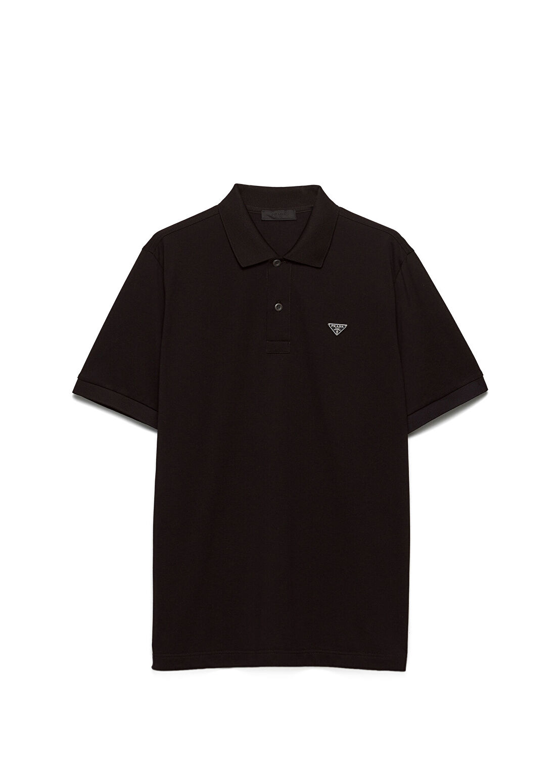 Prada Siyah Pike Polo Yaka Kısa Kollu Erkek T-Shirt