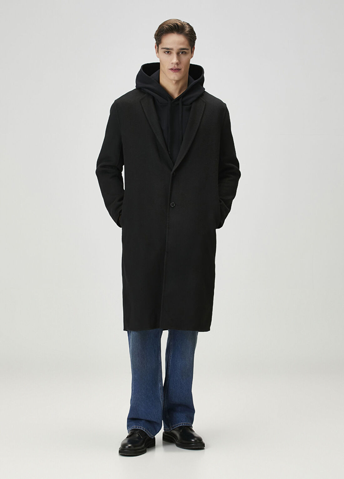 AllSaints Brax Siyah Yün Palto