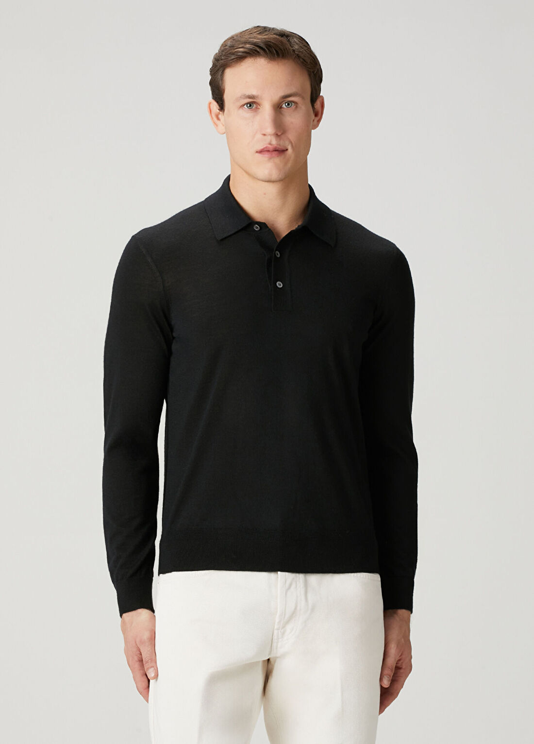 Dunhill Siyah Polo Yaka Yün Triko