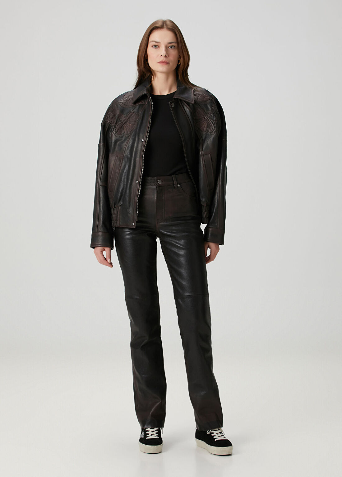 Golden Goose Bordo Deri Pantolon