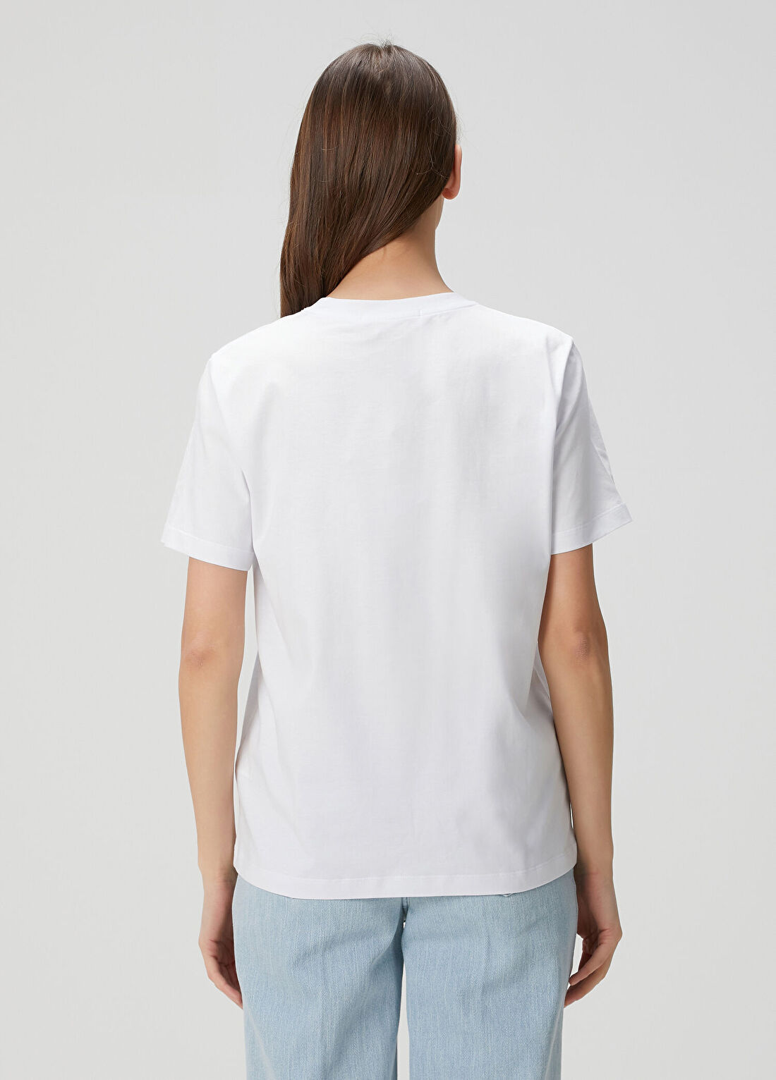 Msgm Beyaz Logolu T-shirt görsel 4