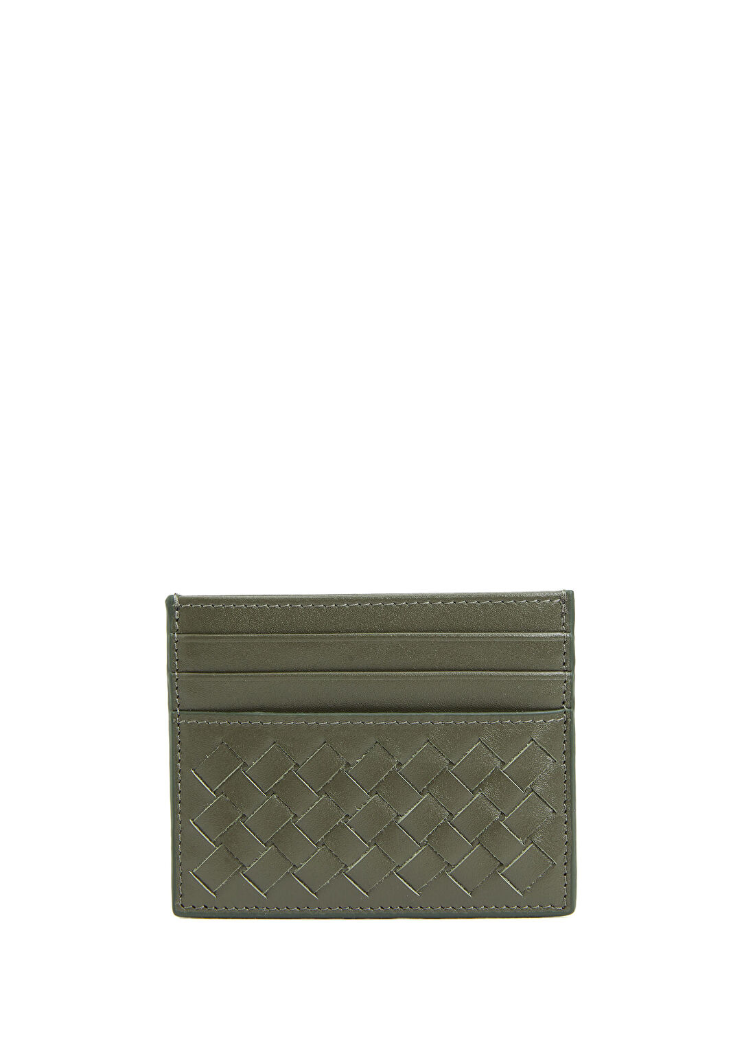 Beymen Collection Haki Örgü Dokulu Erkek Deri Kartlık
