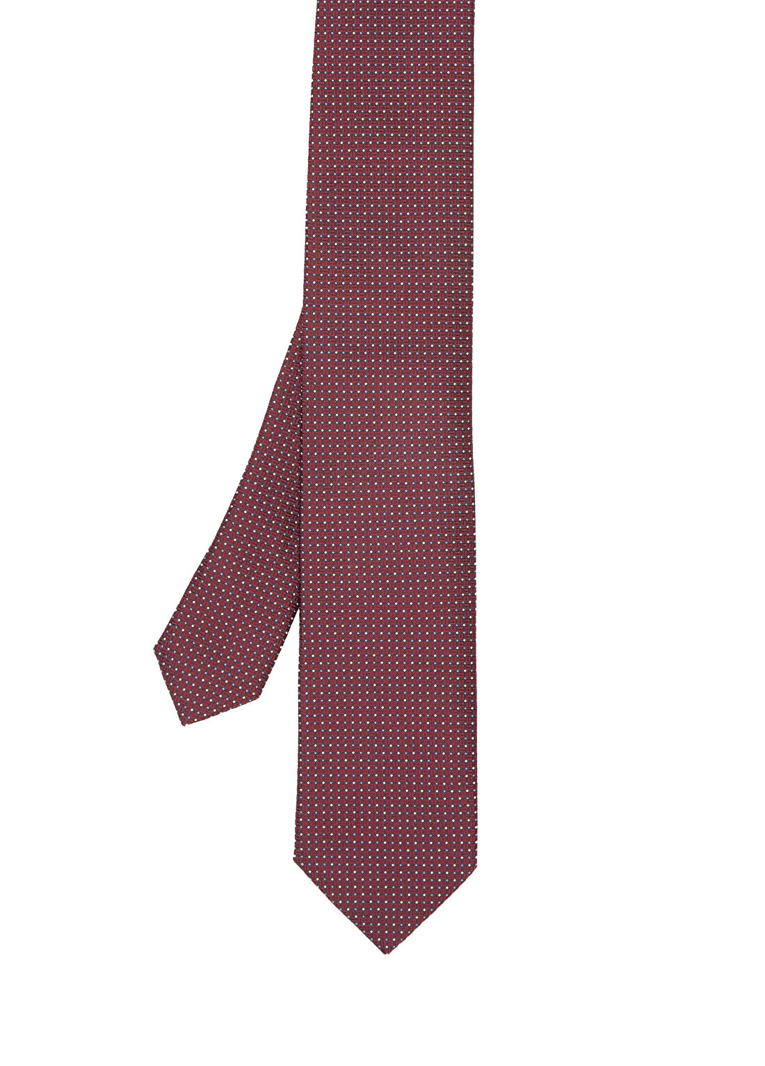 Corneliani Bordo Mikro Desenli İpek Kravat