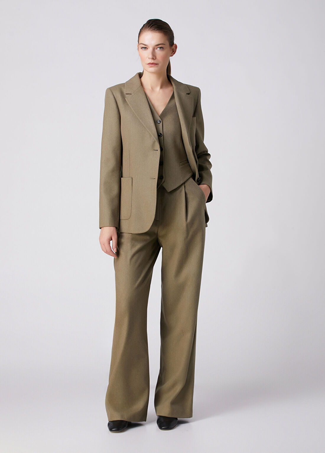 Beymen Collection Haki Yün Yelek görsel 3