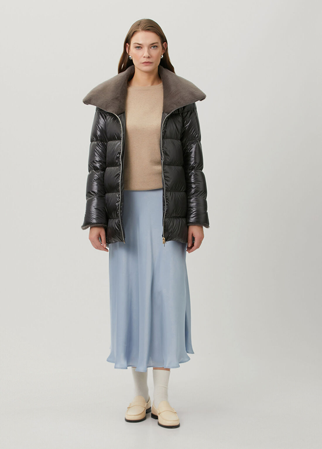 Herno Koyu Gri Puffer Mont görsel 2