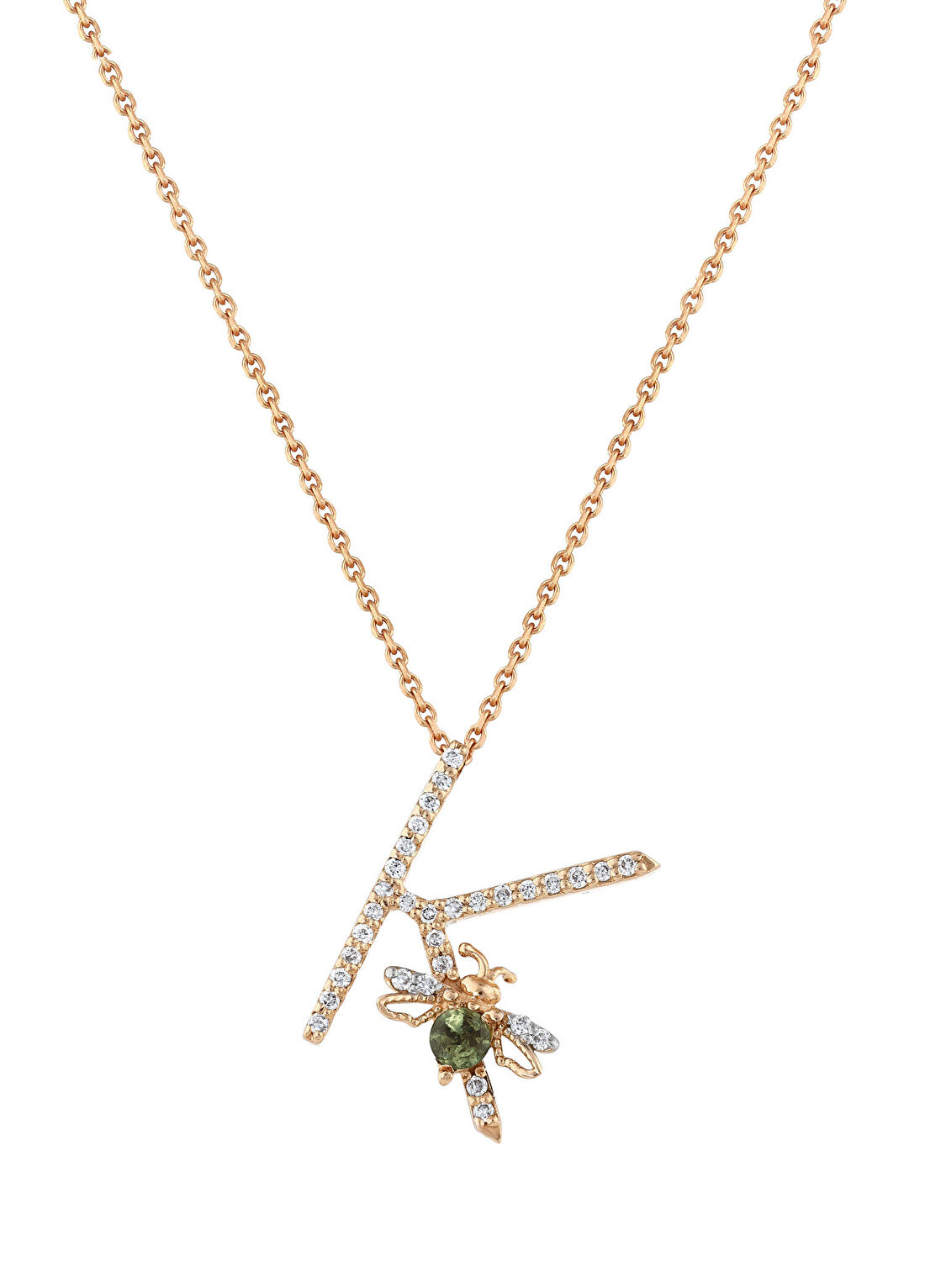 Bee Goddess Letters Rose Gold Kadın Altın Kolye