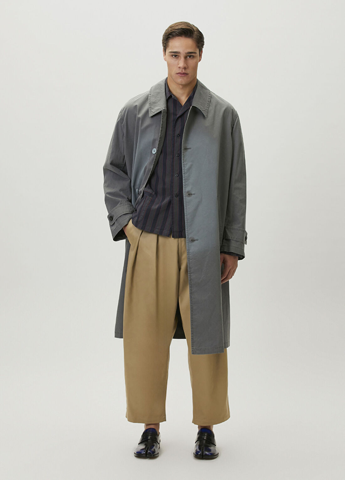 Maison Margiela Gri Çizgi Desenli Gömlek görsel 2