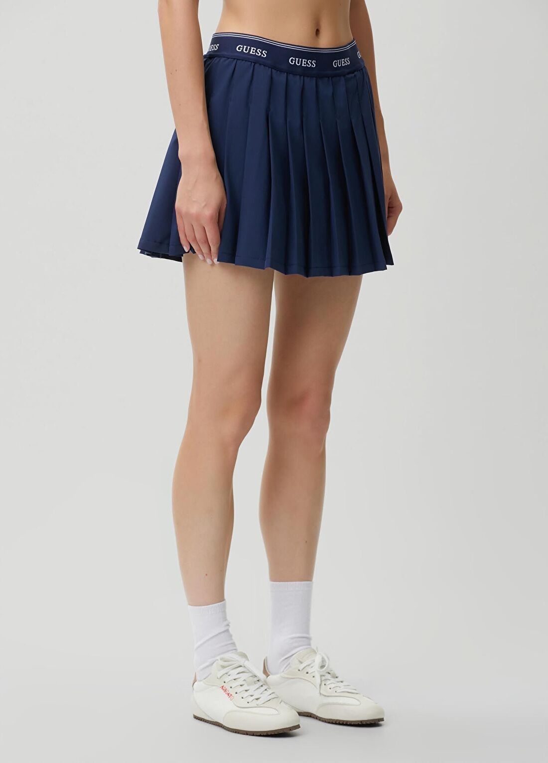 Guess Selene Koyu Mavi Pileli Mini Etek görsel 3