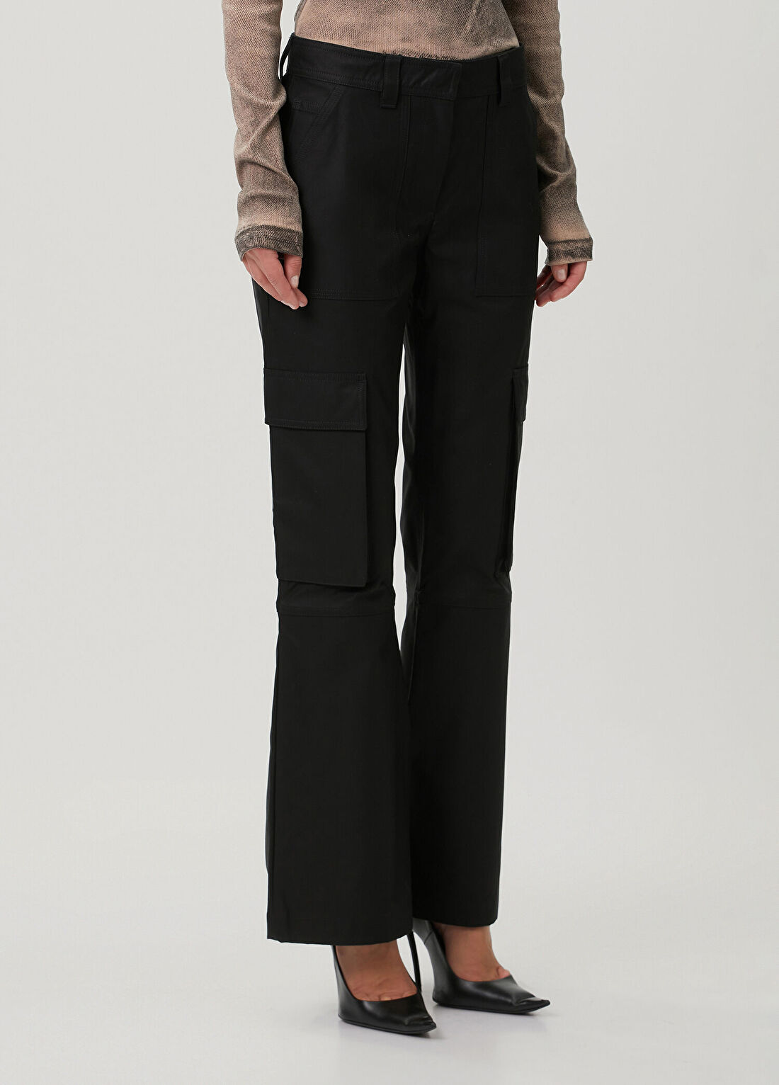 Acne Studios Siyah Saten Kargo Pantolon görsel 2