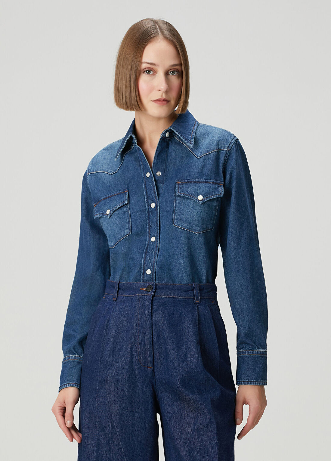 A.P.C. Lacivert Denim Gömlek