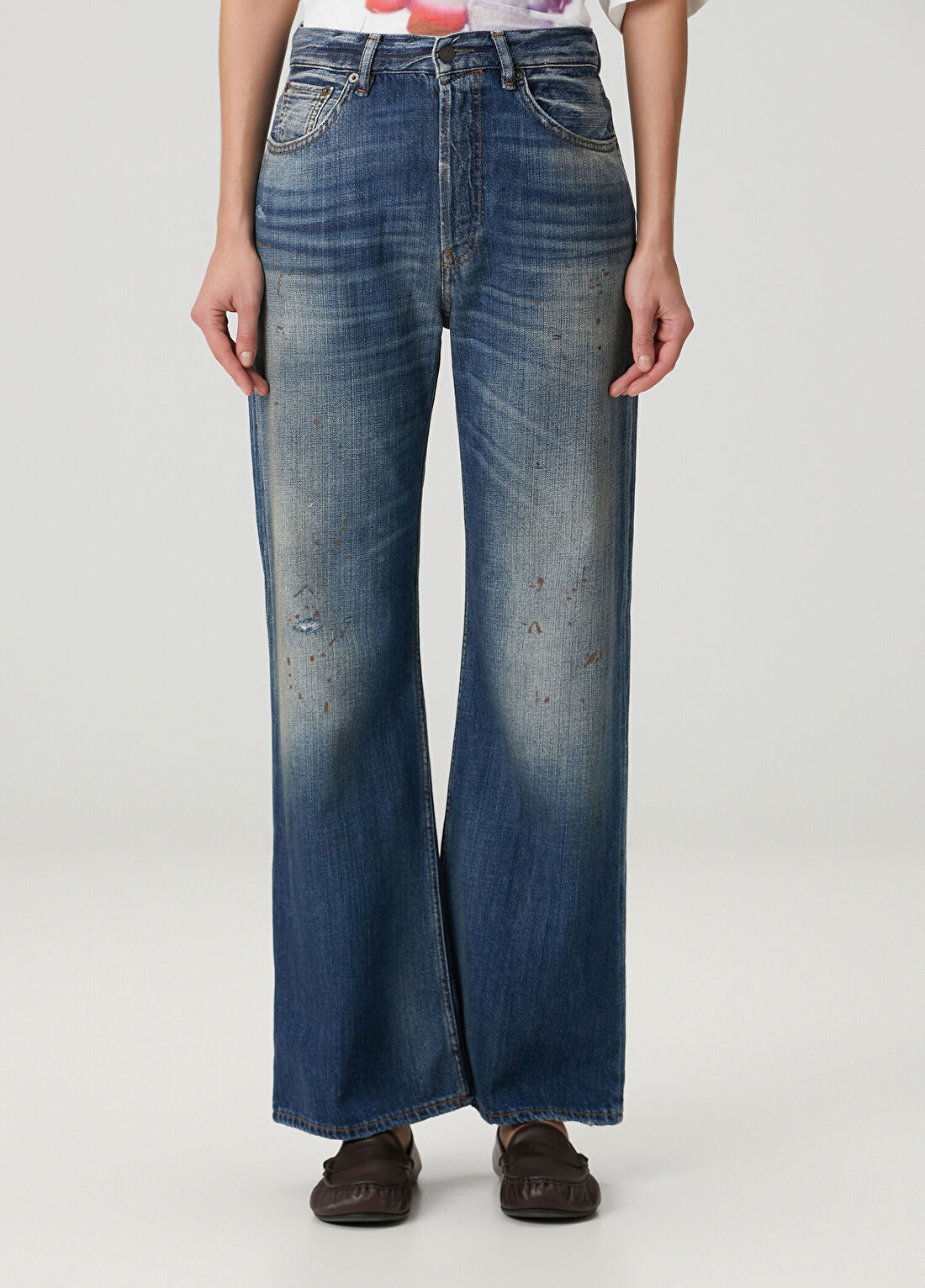Acne Studios Regular Fit Mavi Jean Pantolon görsel 2