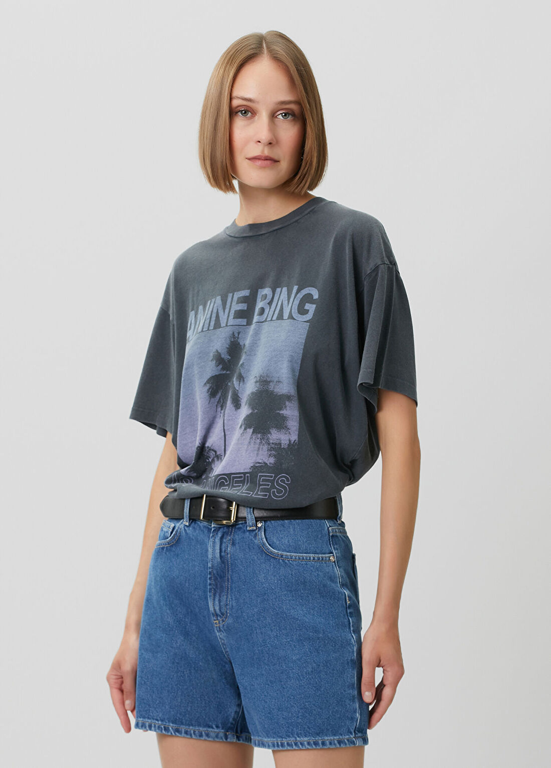 Anine Bing Cade Siyah T-shirt görsel 3