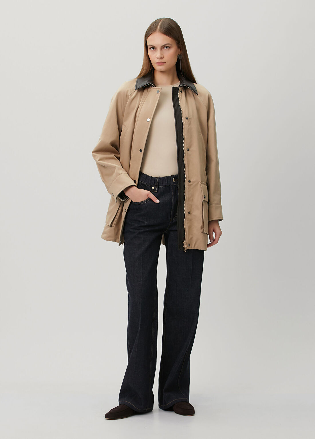 Brunello Cucinelli Camel Uzun Ceket görsel 2