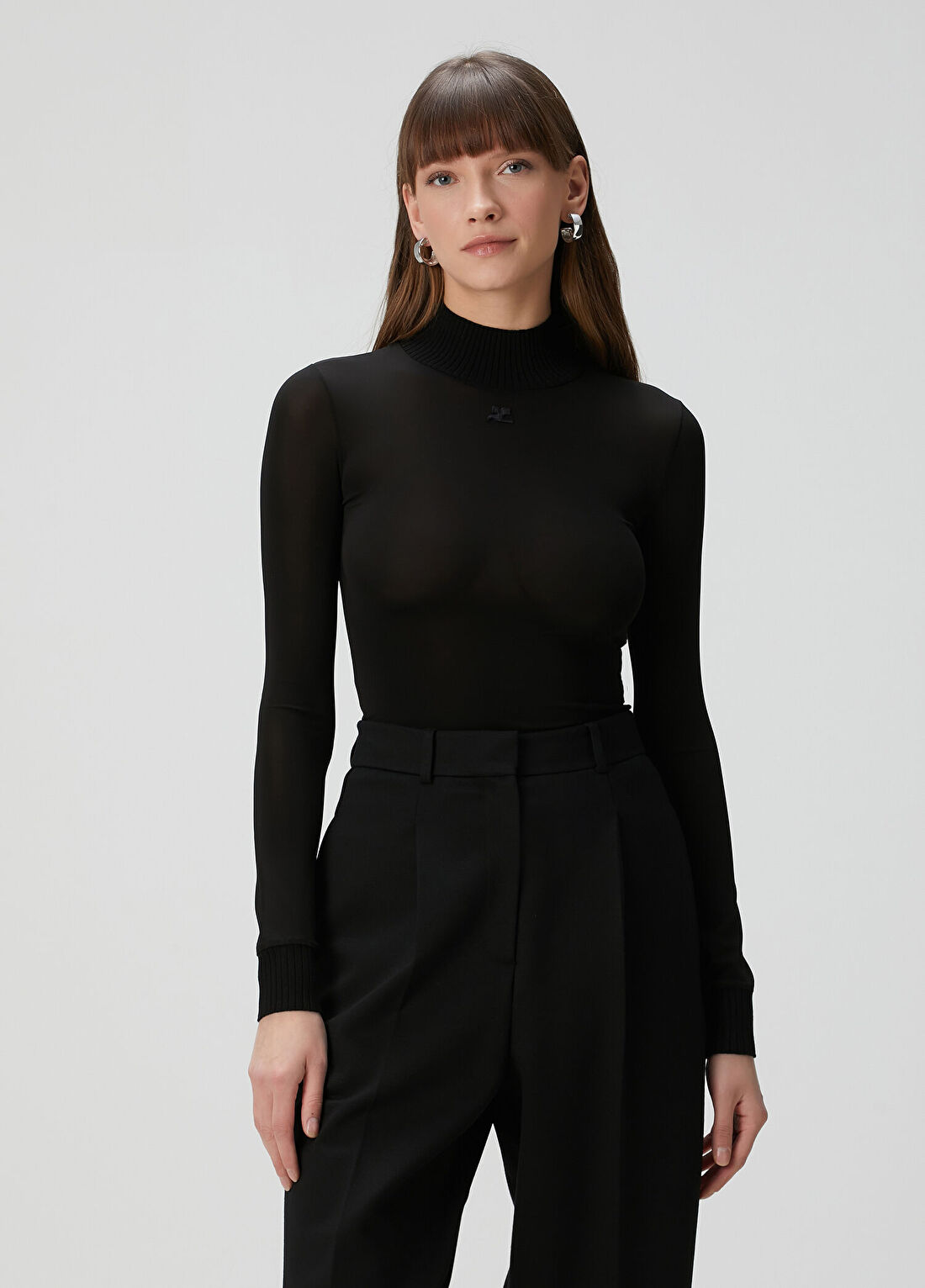 Courreges Siyah Transparan Triko görsel 3