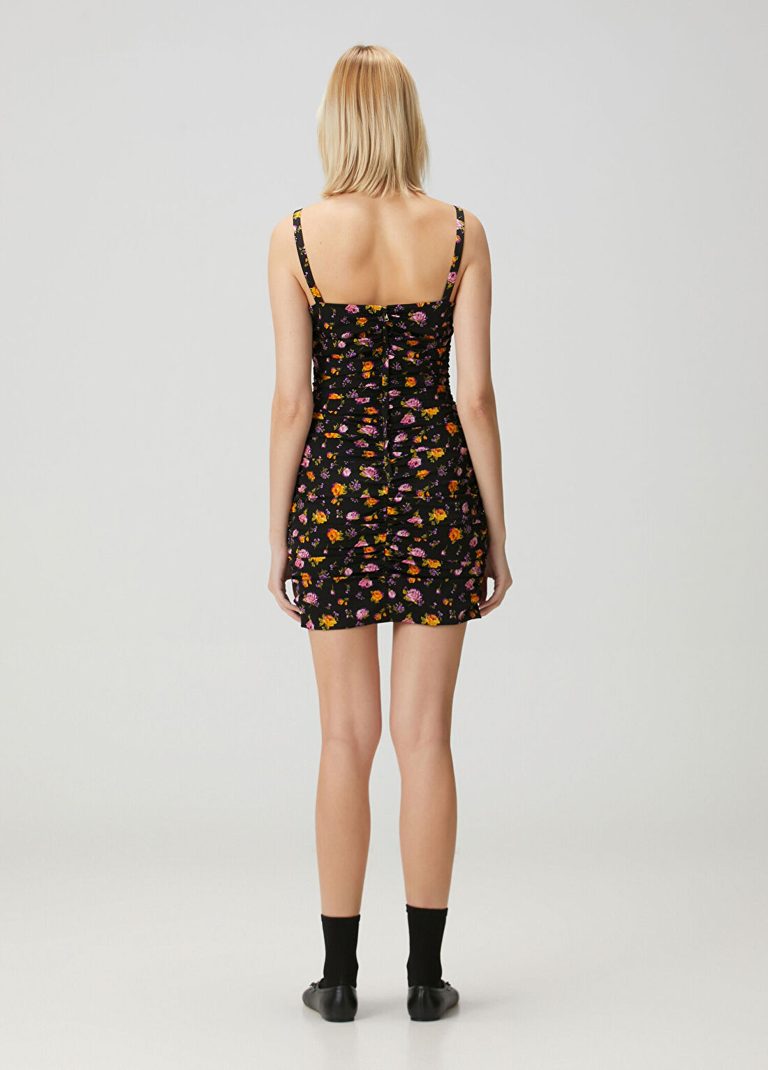 Dolce&Gabbana Siyah Çiçekli Mini Elbise görsel 4