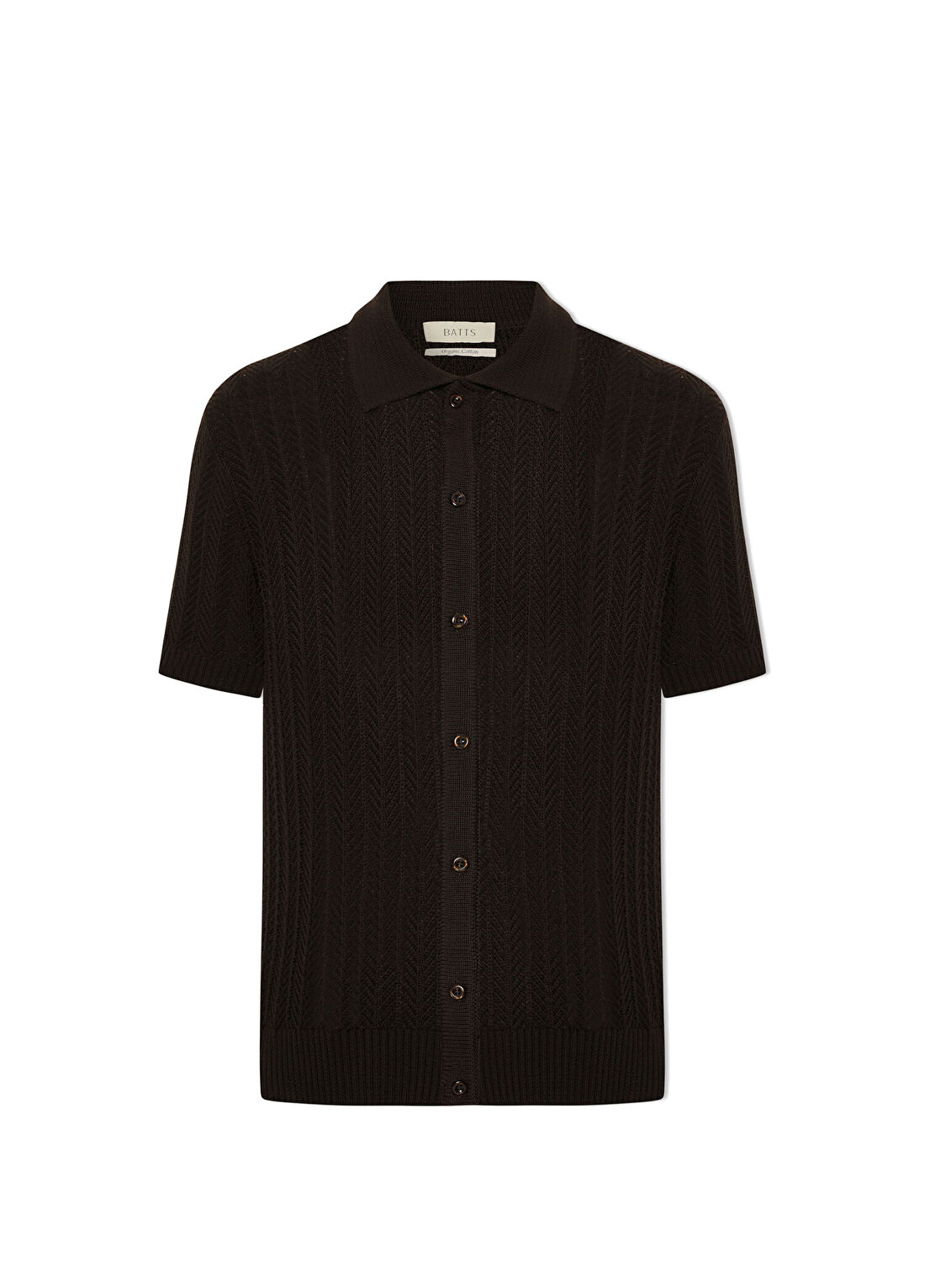 BATTS Hampton Koyu Kahverengi Polo Yaka Kısa Kollu Erkek Triko T-Shirt