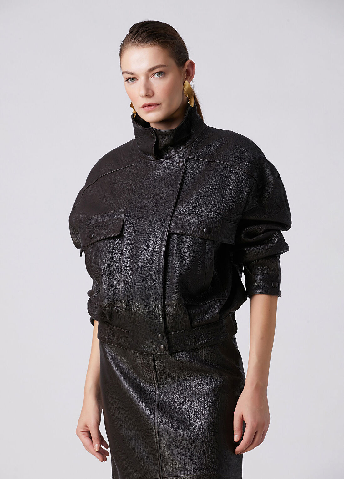 Beymen Collection Kahverengi Deri Bomber Mont görsel 4
