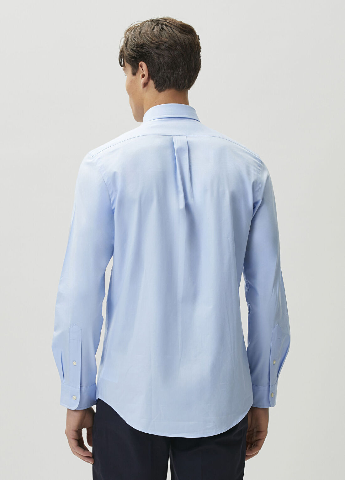 Polo Ralph Lauren Custom Fit Mavi Poplin Gömlek görsel 4