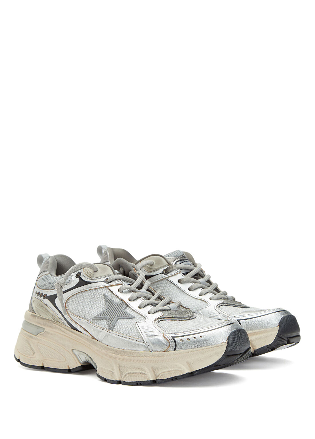 Golden Goose LightStar Silver Kadın Deri Sneaker görsel 2