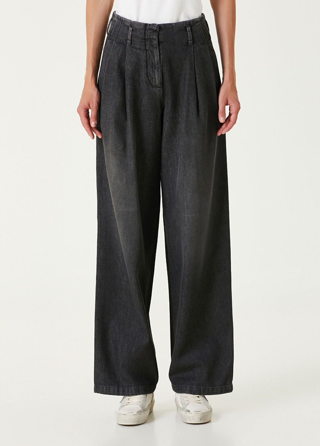 Golden Goose Journey Siyah Wide Leg Jean Pantolon görsel 2