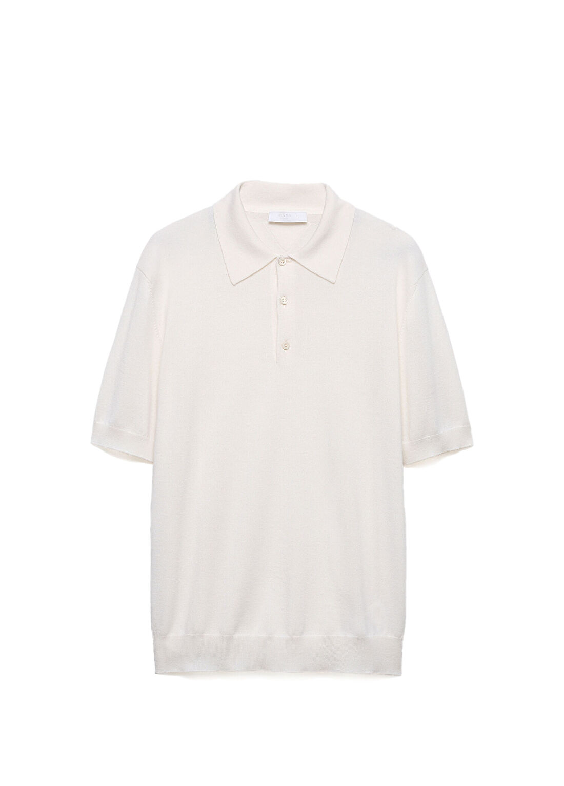 Prada Beyaz Kaşmir ve İpek Polo Yaka Kısa Kollu Erkek T-Shirt
