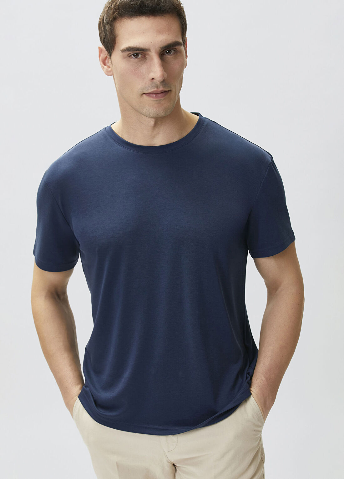 Network Lacivert Basic T-shirt