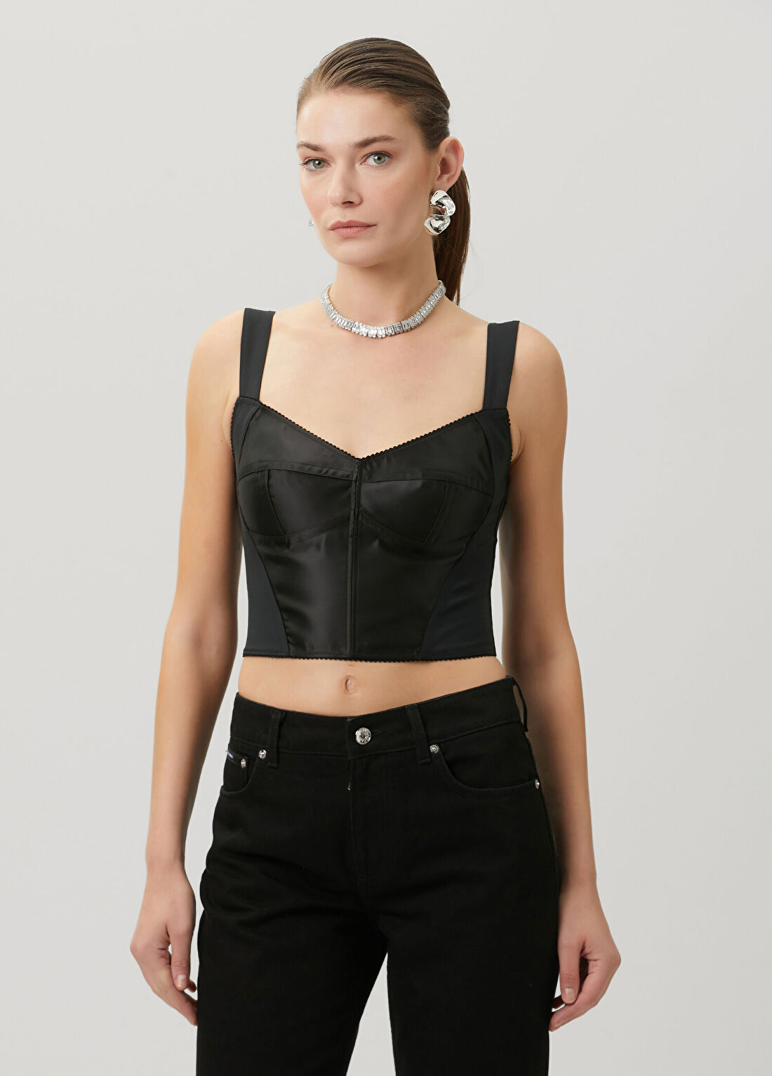 Dolce&Gabbana Siyah Büstiyer Bluz görsel 3