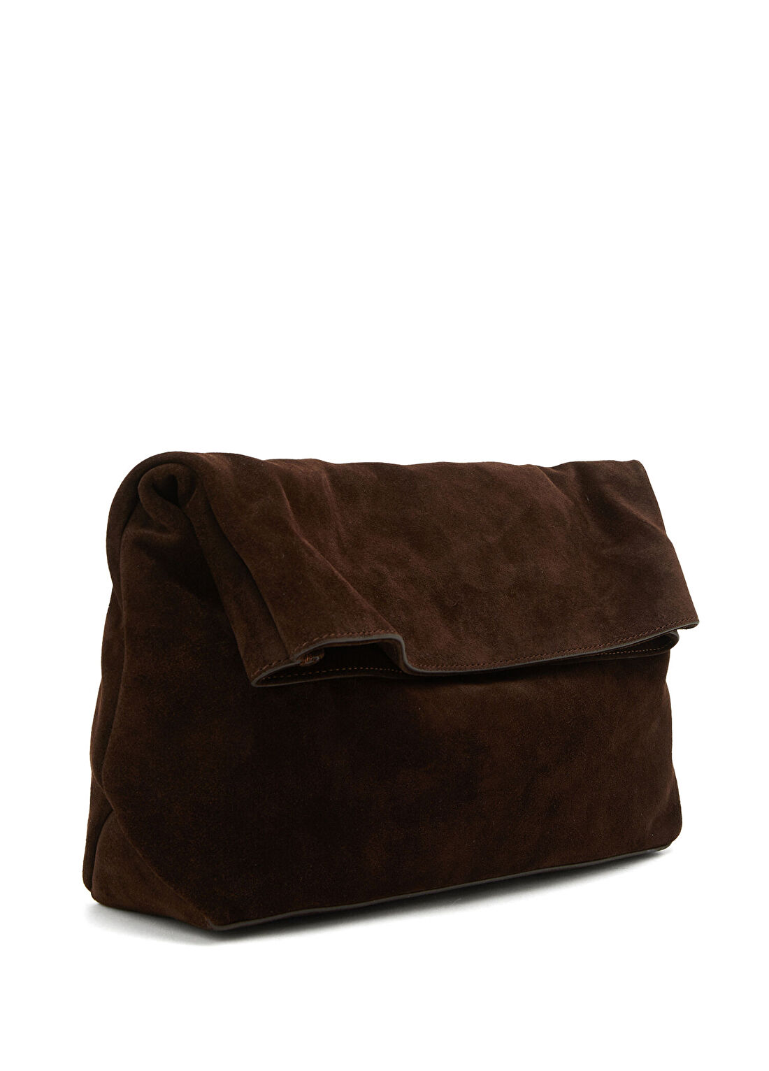 Divarese Kahverengi Süet Clutch görsel 3