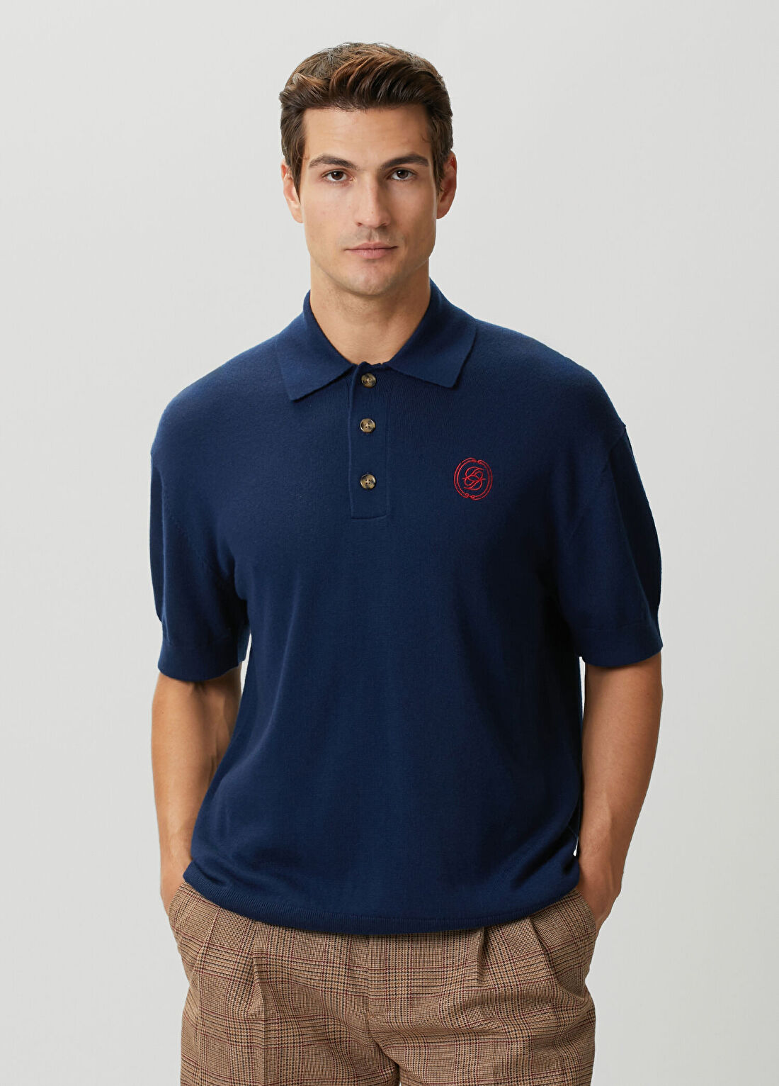 Drôle De Monsieur Lacivert Polo Yaka Kısa Kollu Triko