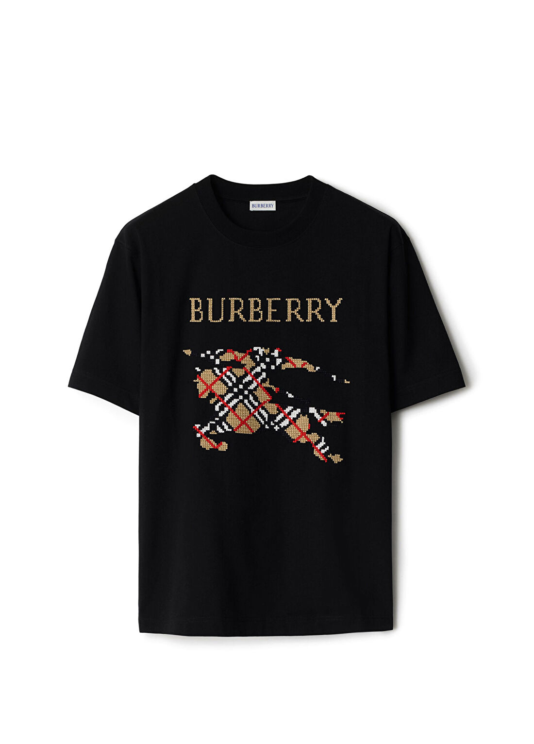 Burberry Siyah Baskılı Pamuklu Kısa Kollu Erkek T-Shirt
