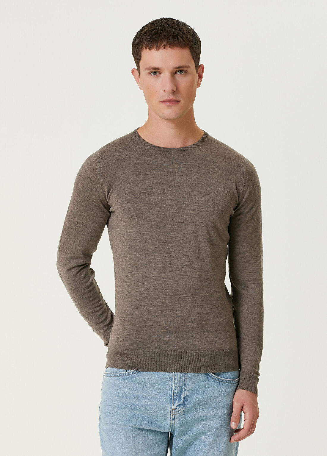 John Smedley Lundy Kahverengi Merino Kazak