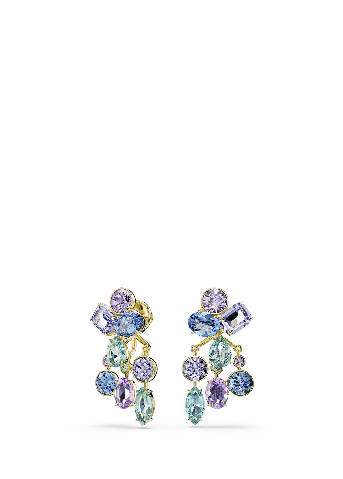 Swarovski Gema Çok Renkli Altın Rengi Kaplama Kadın Küpe