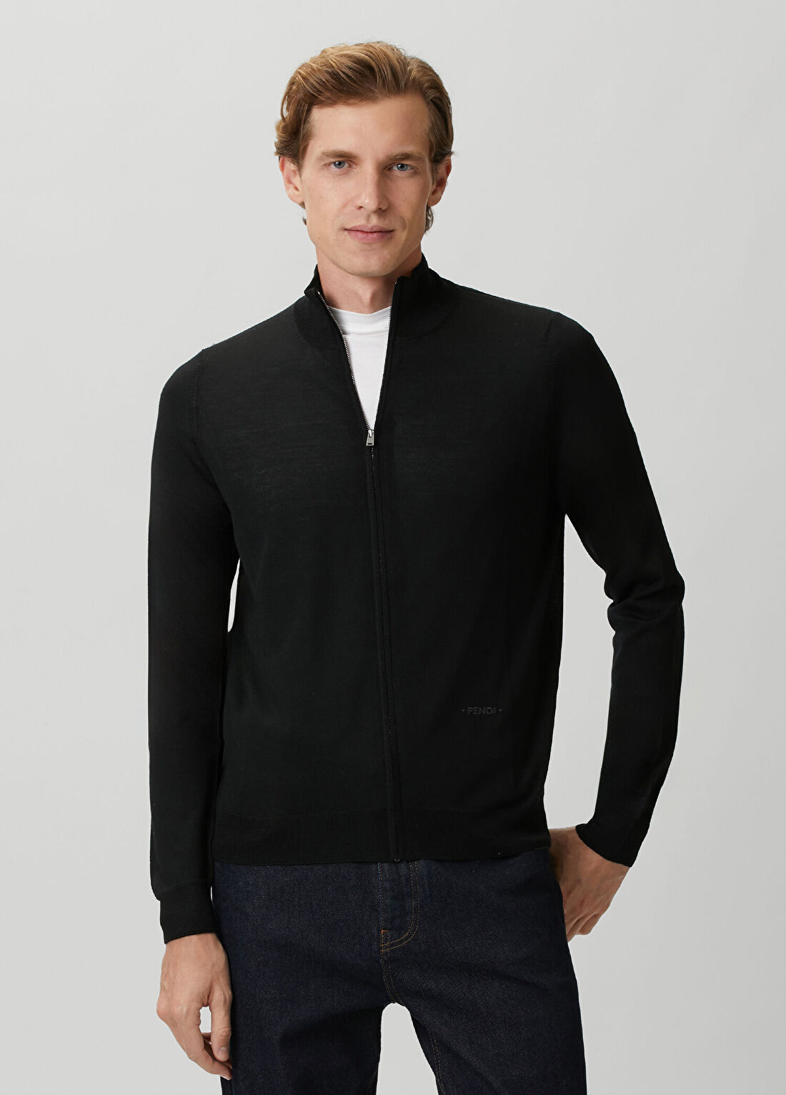 Fendi Siyah Basic Yün Triko Hırka
