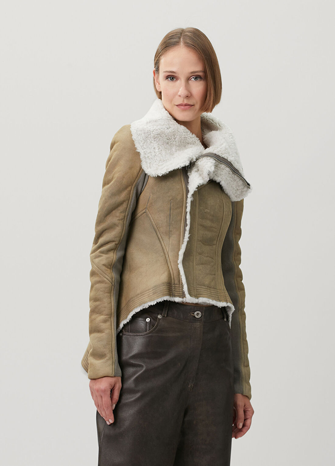 Rick Owens Vizon Shearling Deri Ceket