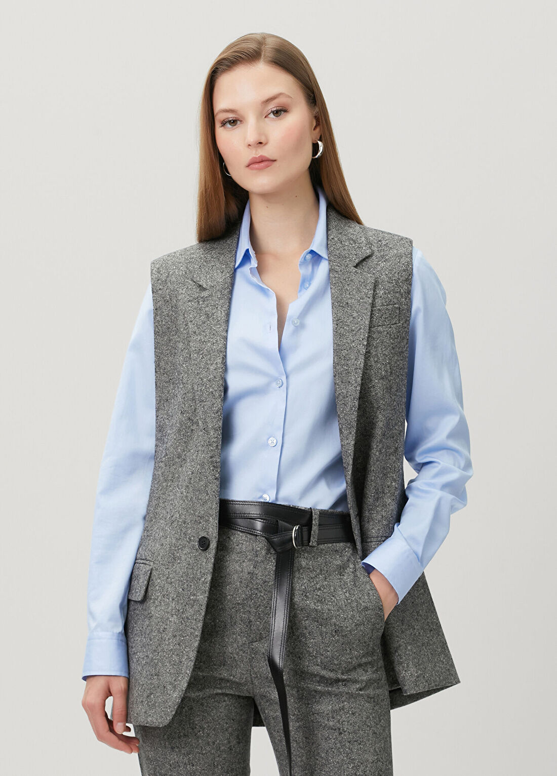MM6 Maison Margiela Gilet Gri Yün Yelek