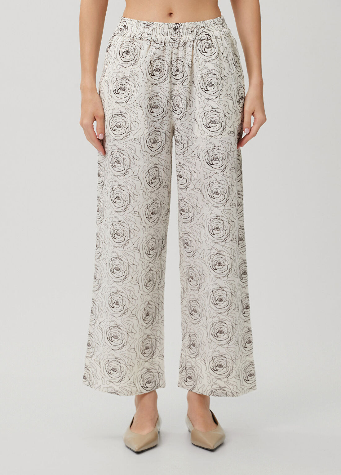 Skall Jasmine Desenli Keten Pantolon görsel 2